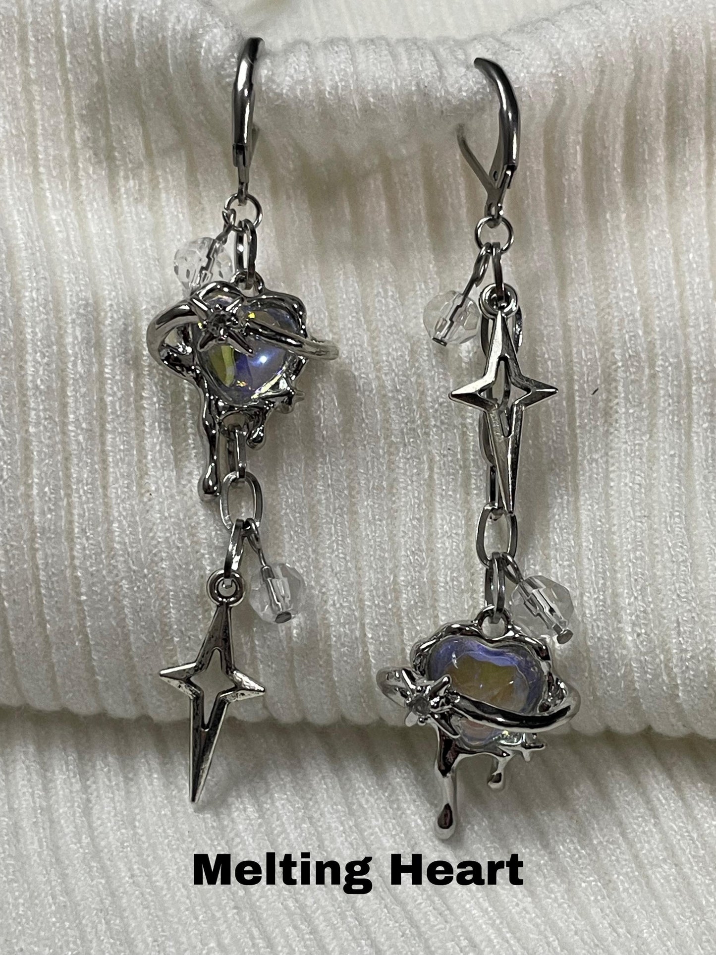 Mismatch Dangly Star Earrings | Grunge Goth Asymmetrical Jewelry