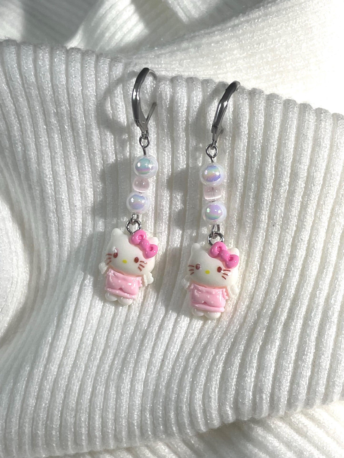 Kitty Beaded Earrings | Kawaii Cat Earrings, Cute Dangle Jewelry