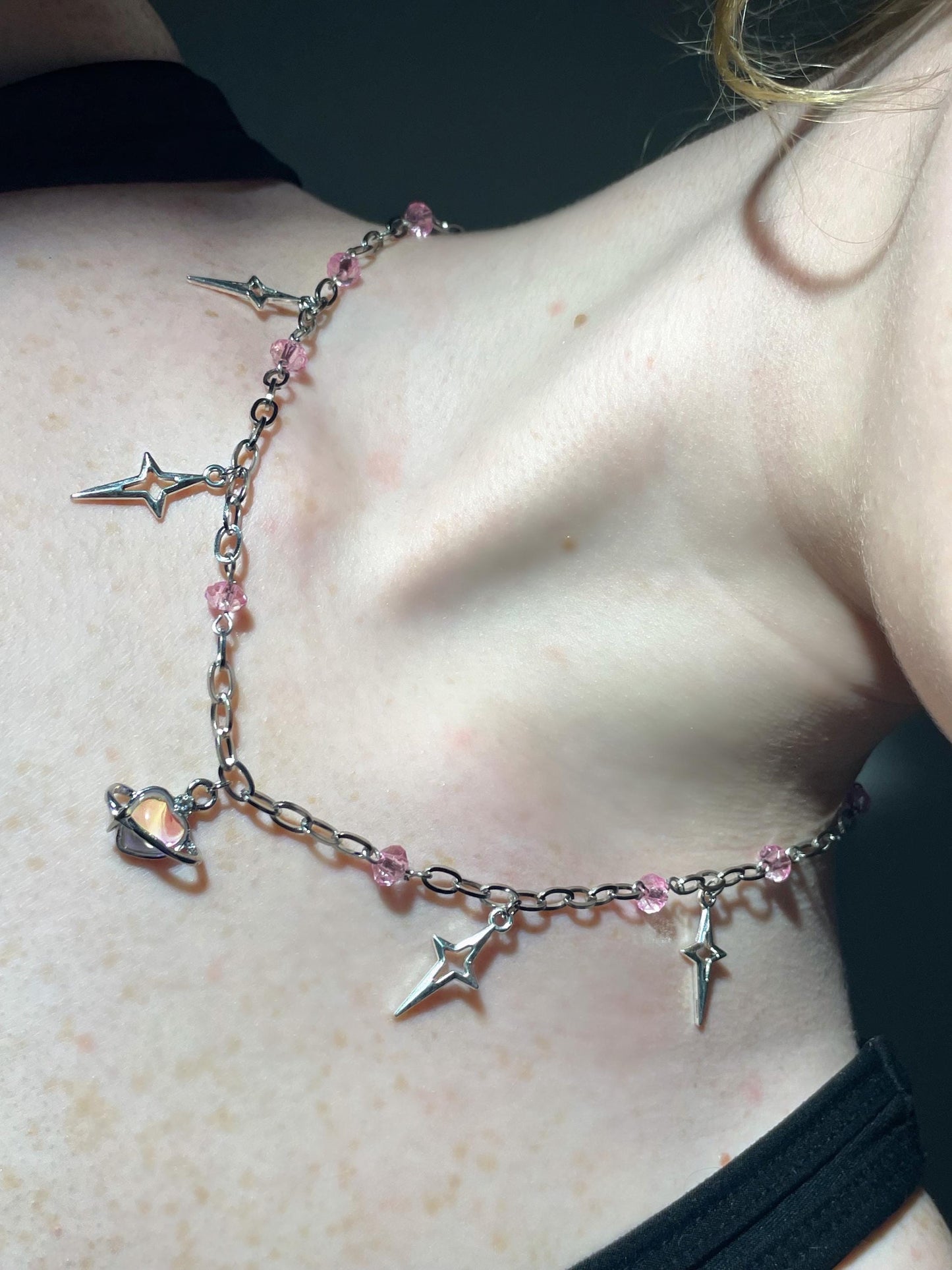 Dangly Star Necklace | Grunge Silver Fairycore Jewelry