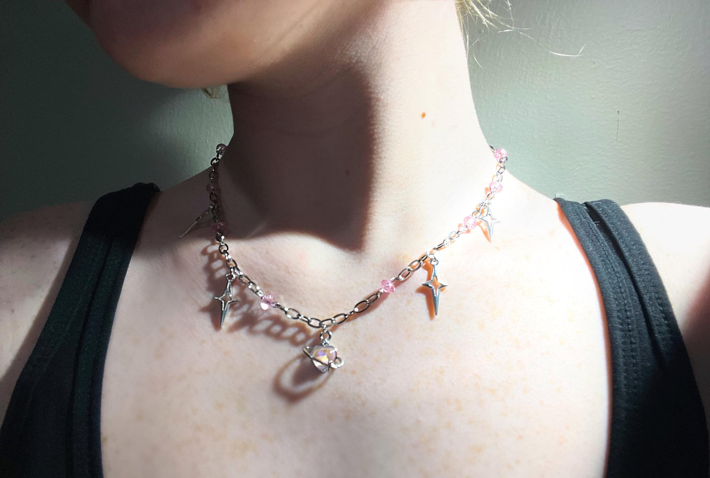 Dangly Star Necklace | Grunge Silver Fairycore Jewelry