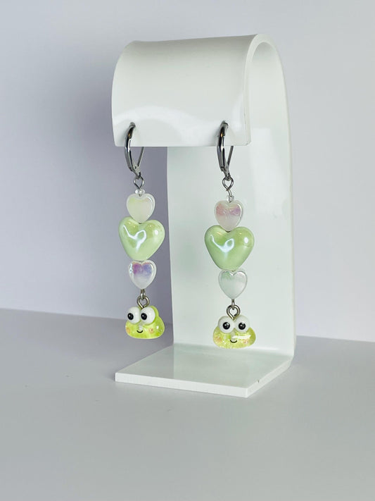 Keroppi Earrings | Kawaii Sanrio-Inspired Dangle Earrings