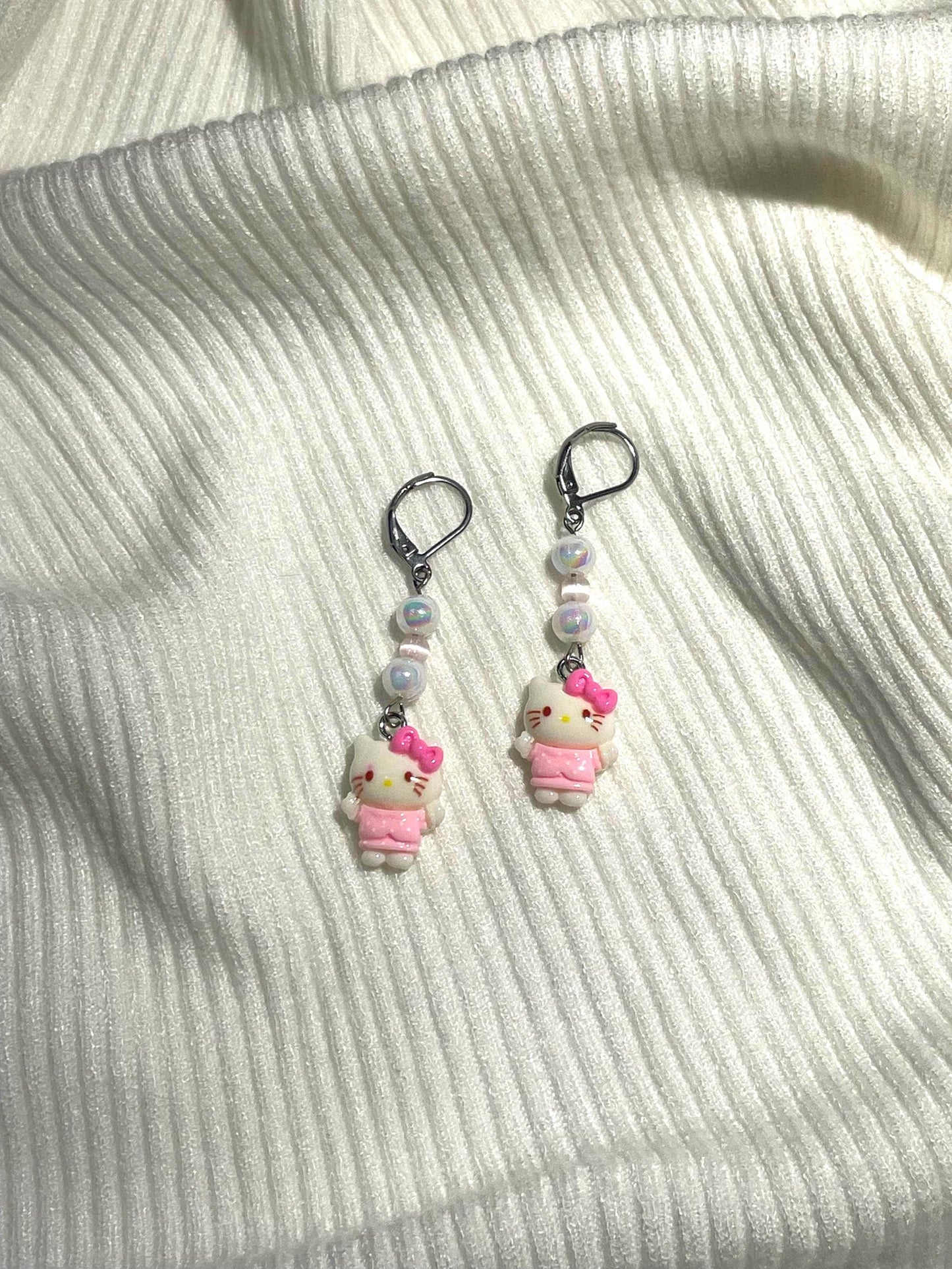 Kitty Beaded Earrings | Kawaii Cat Earrings, Cute Dangle Jewelry