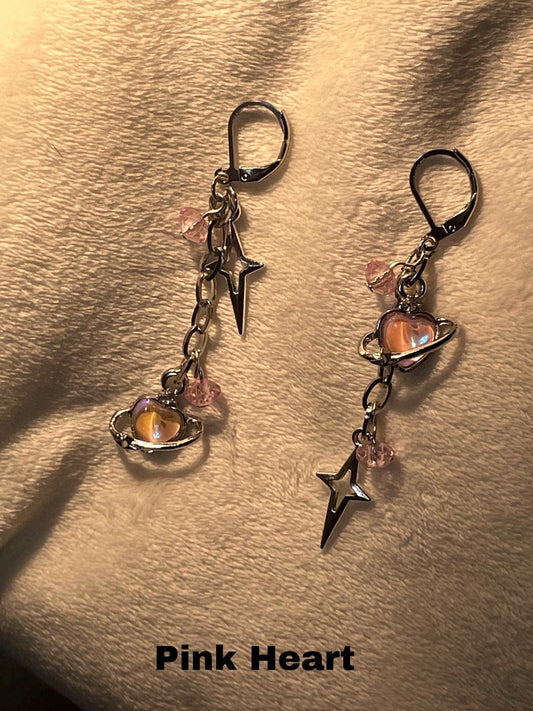 Mismatch Dangly Star Earrings | Grunge Goth Asymmetrical Jewelry