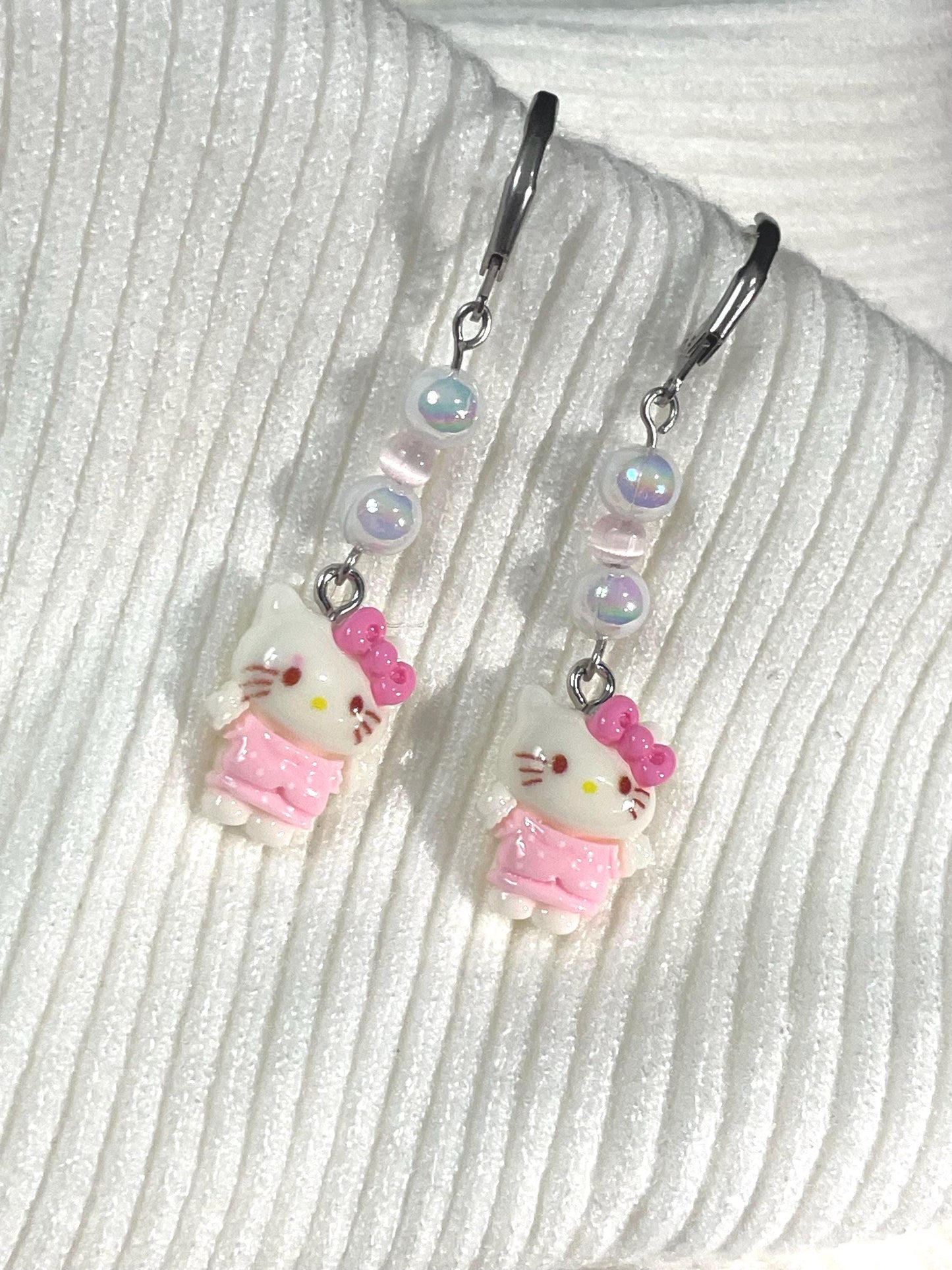 Kitty Beaded Earrings | Kawaii Cat Earrings, Cute Dangle Jewelry