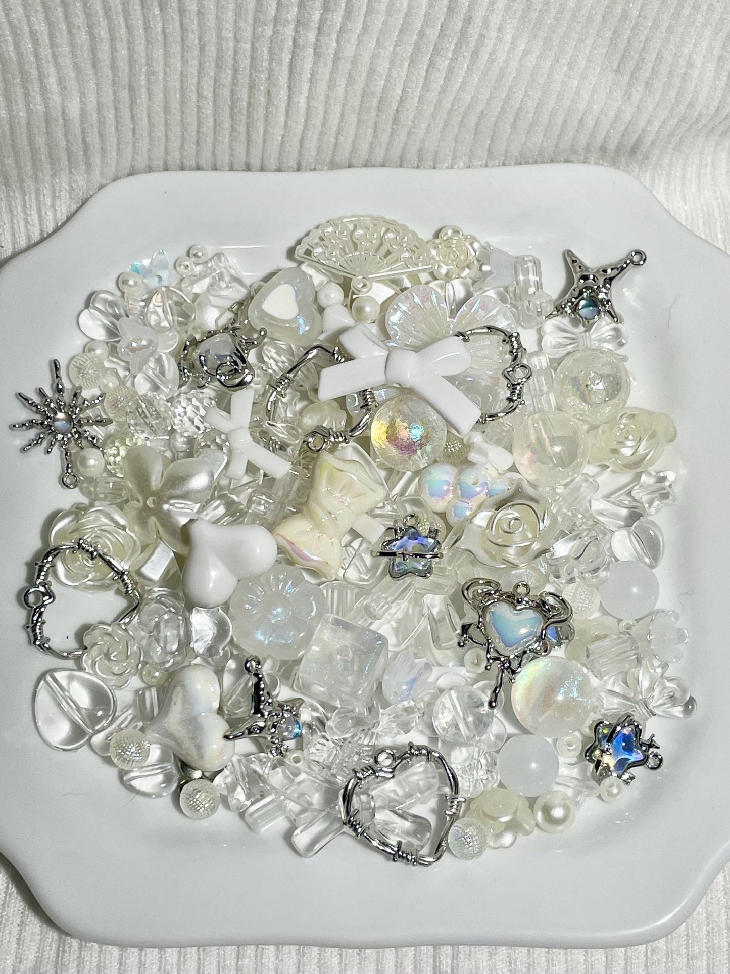 Frostbite Bead Soup | White Curated Aesthetic Beads for Jewelry Making