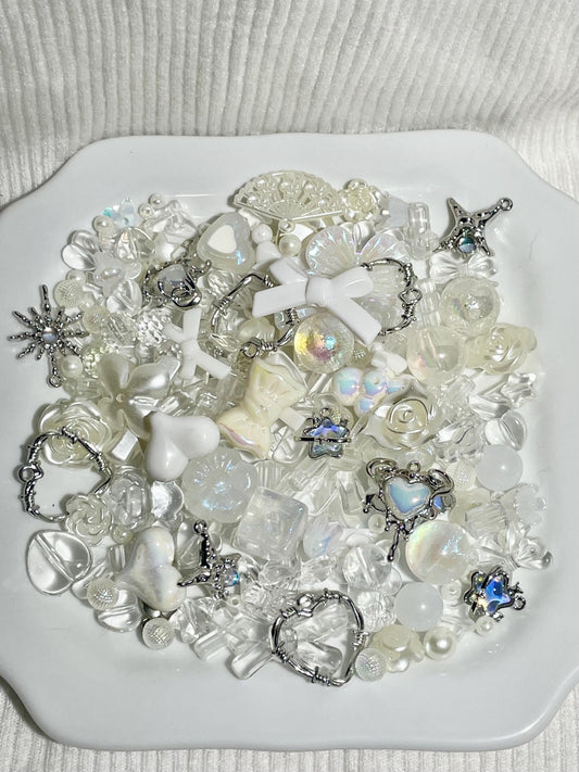Frostbite Bead Soup | White Curated Aesthetic Beads for Jewelry Making