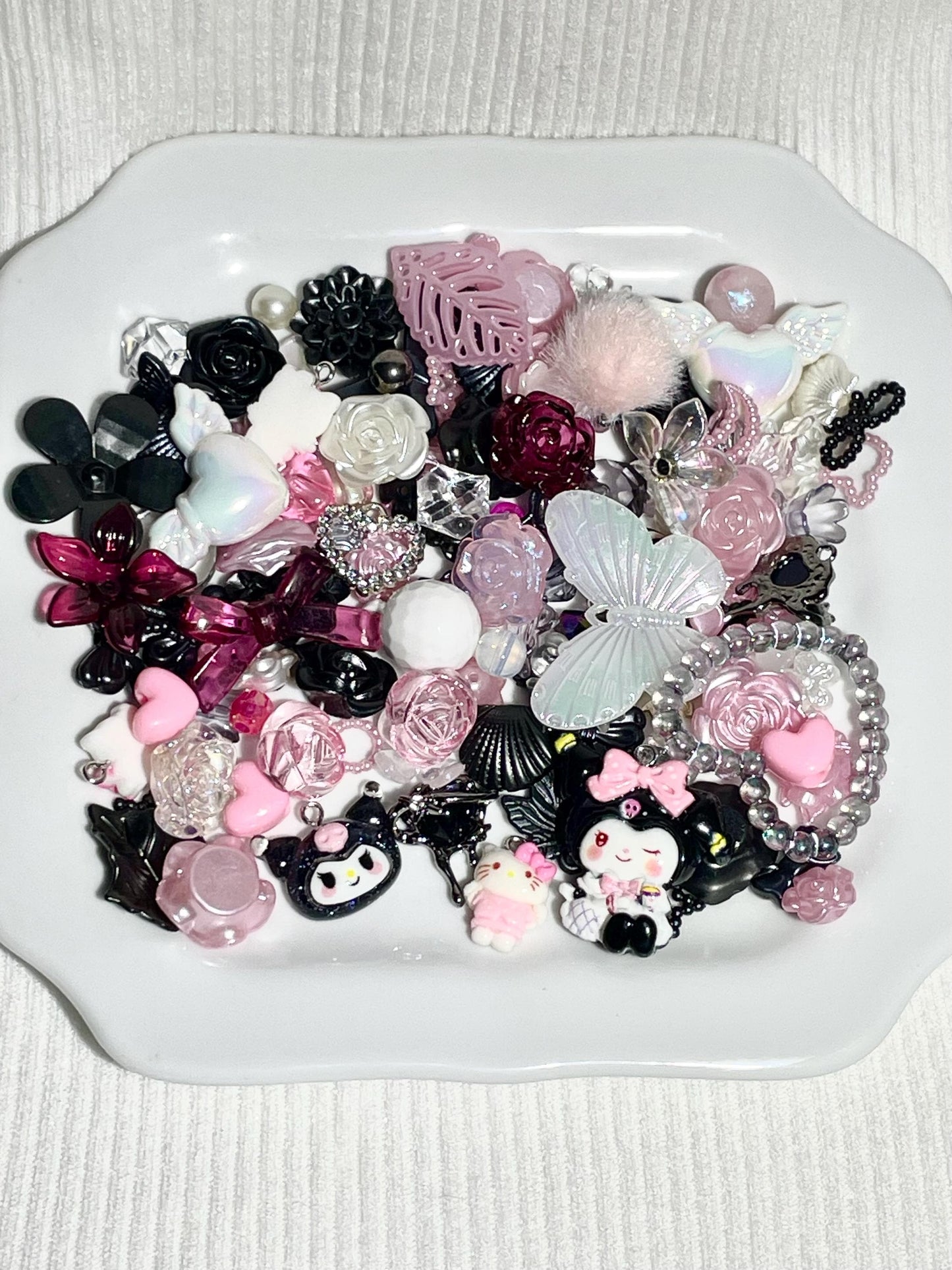 Hello Kitty & Kuromi Bead Soup | Cute Cartoon Beads for Jewelry Making