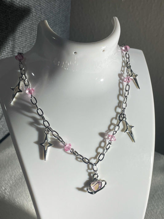 Dangly Star Necklace | Grunge Silver Fairycore Jewelry