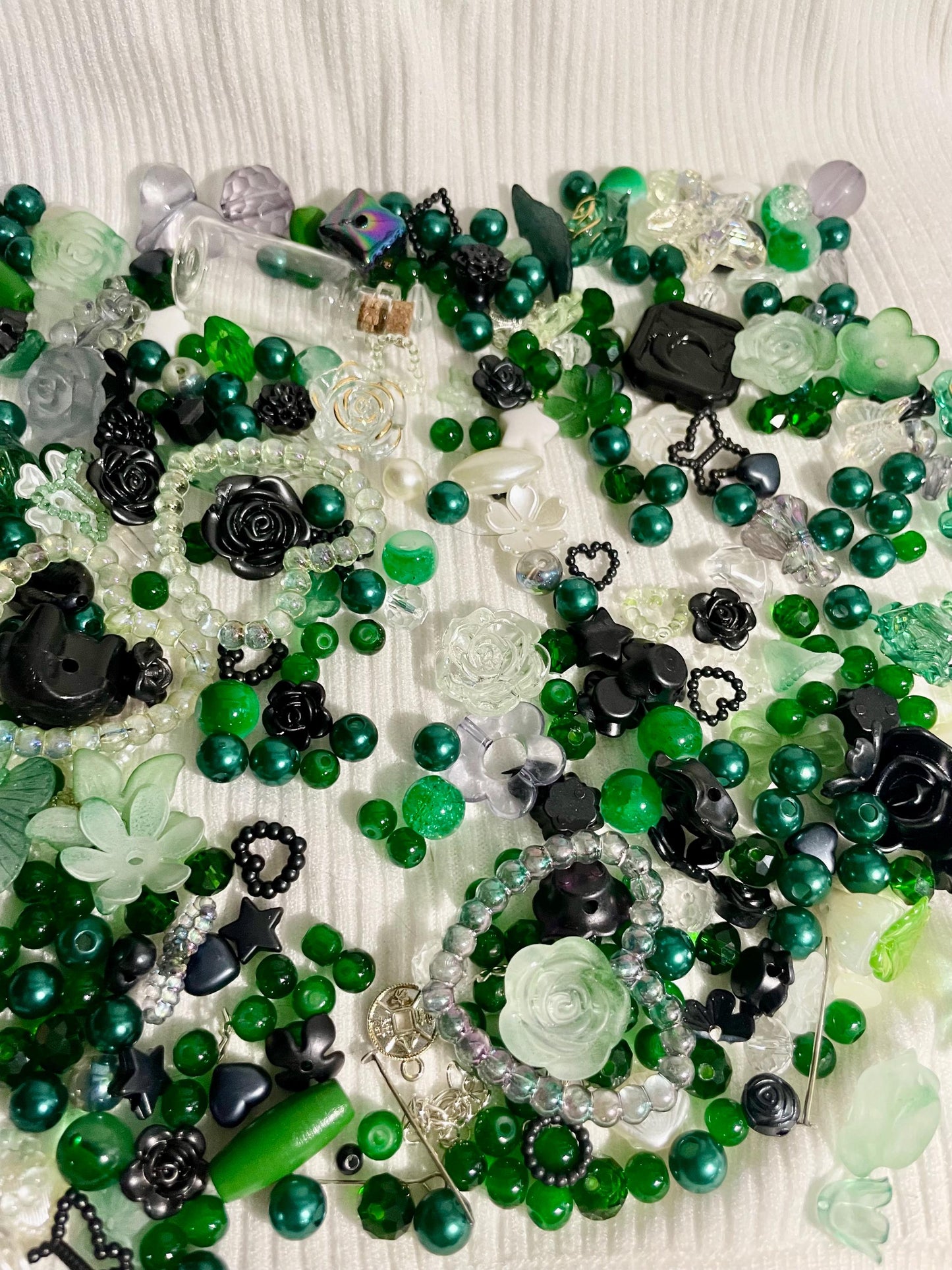 Forest Green Bead Soup | Curated Aesthetic Beads for Jewelry Making
