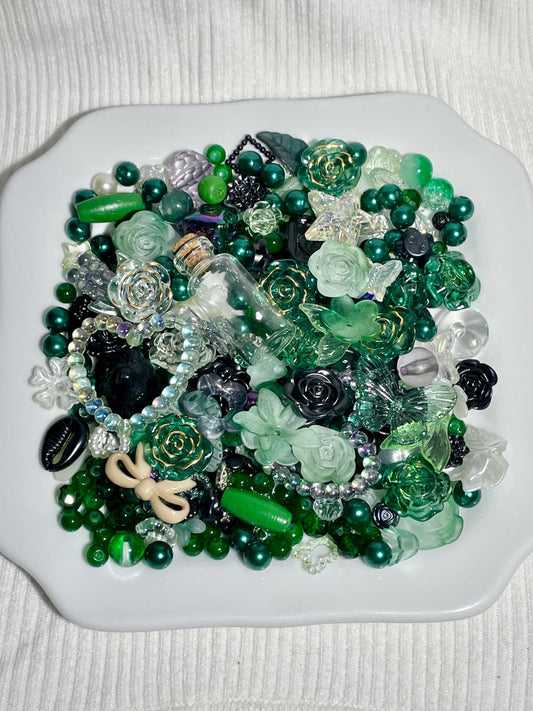Forest Green Bead Soup | Curated Aesthetic Beads for Jewelry Making
