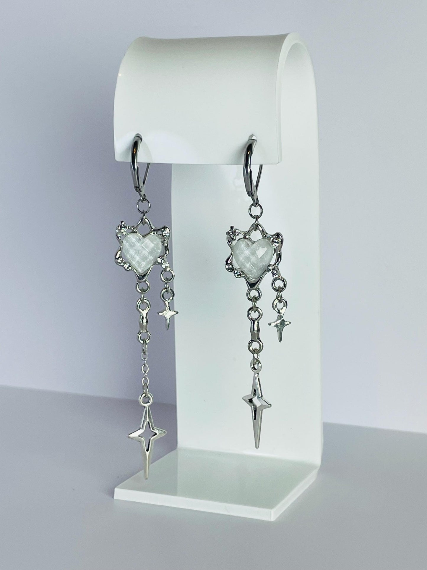 Heart & Star Earrings | Handmade Asymmetrical Y2K Statement Jewelry