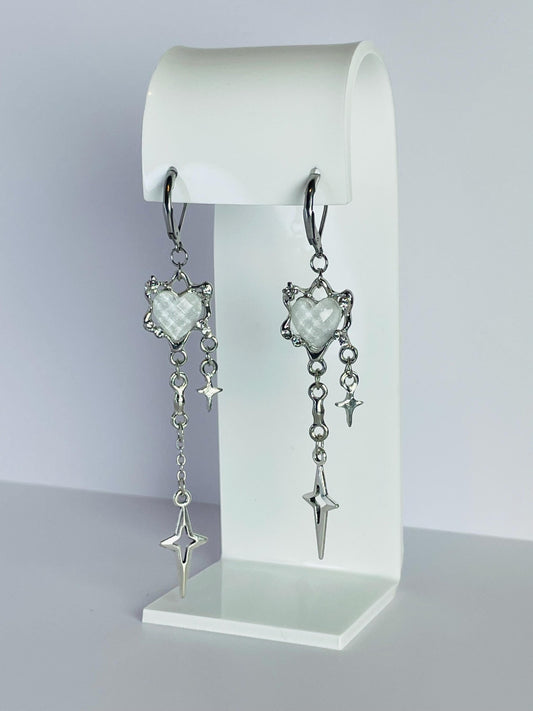 Heart & Star Earrings | Handmade Asymmetrical Y2K Statement Jewelry