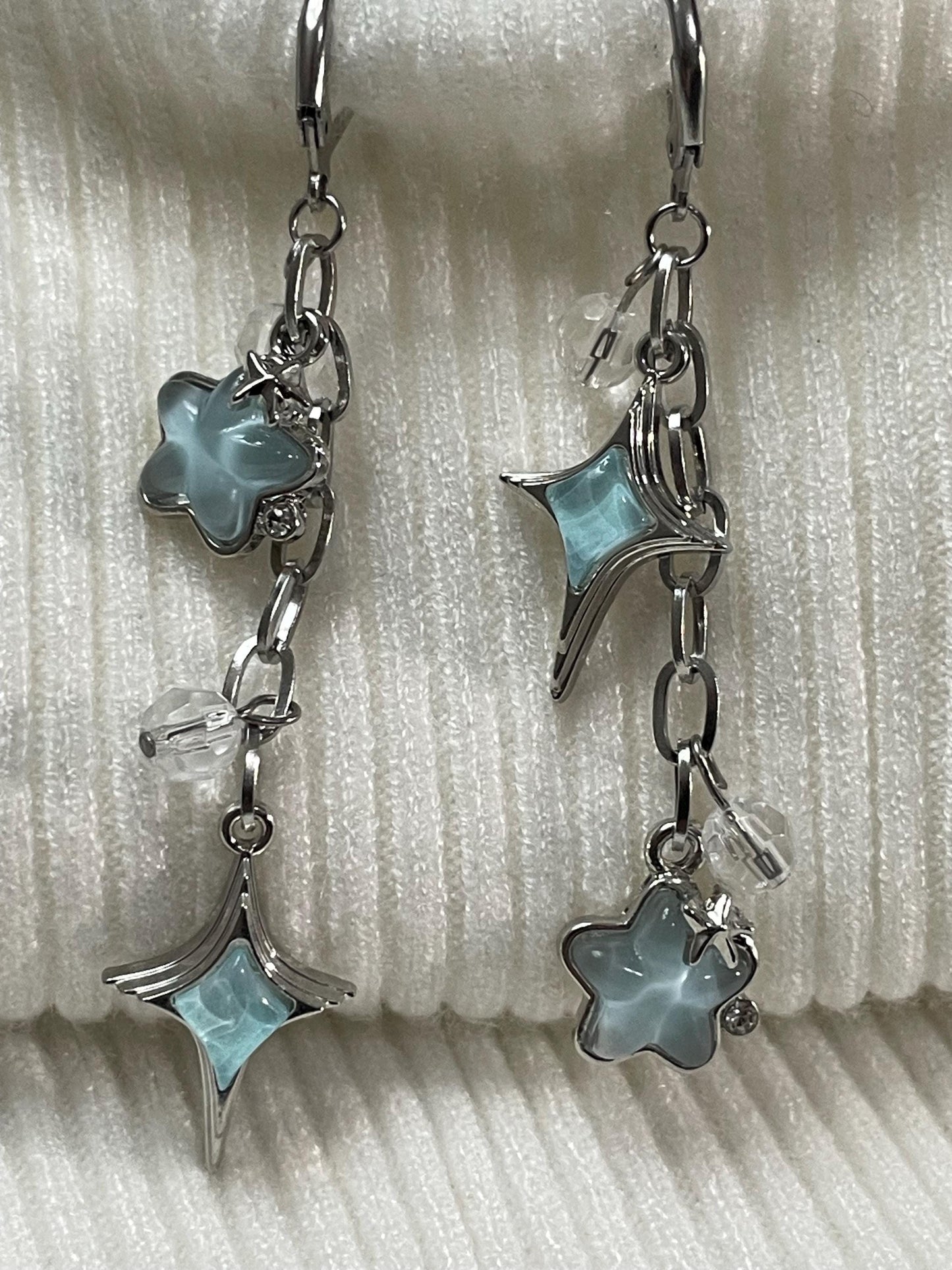 Blue Mismatch Star Earrings | Asymmetrical Y2K Fairycore Jewelry