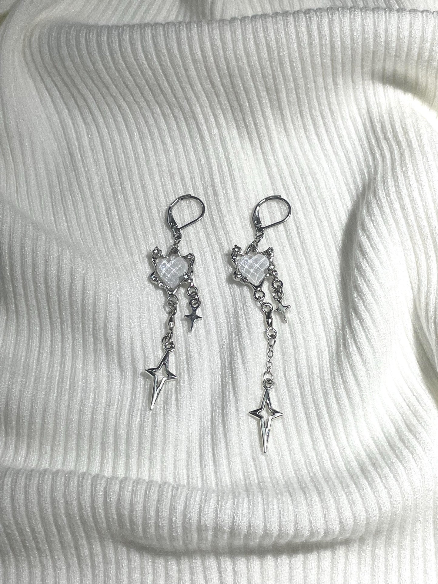 Heart & Star Earrings | Handmade Asymmetrical Y2K Statement Jewelry