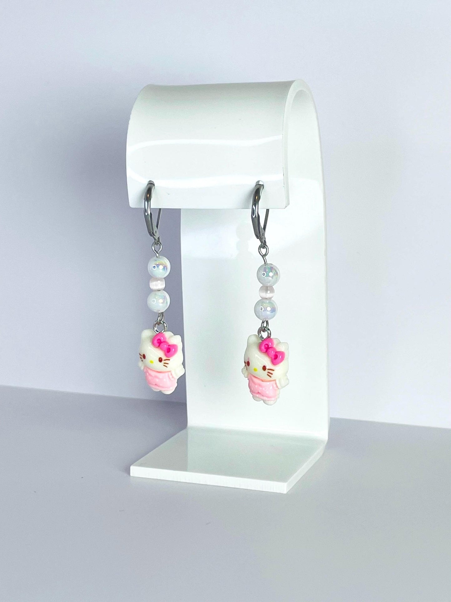 Kitty Beaded Earrings | Kawaii Cat Earrings, Cute Dangle Jewelry
