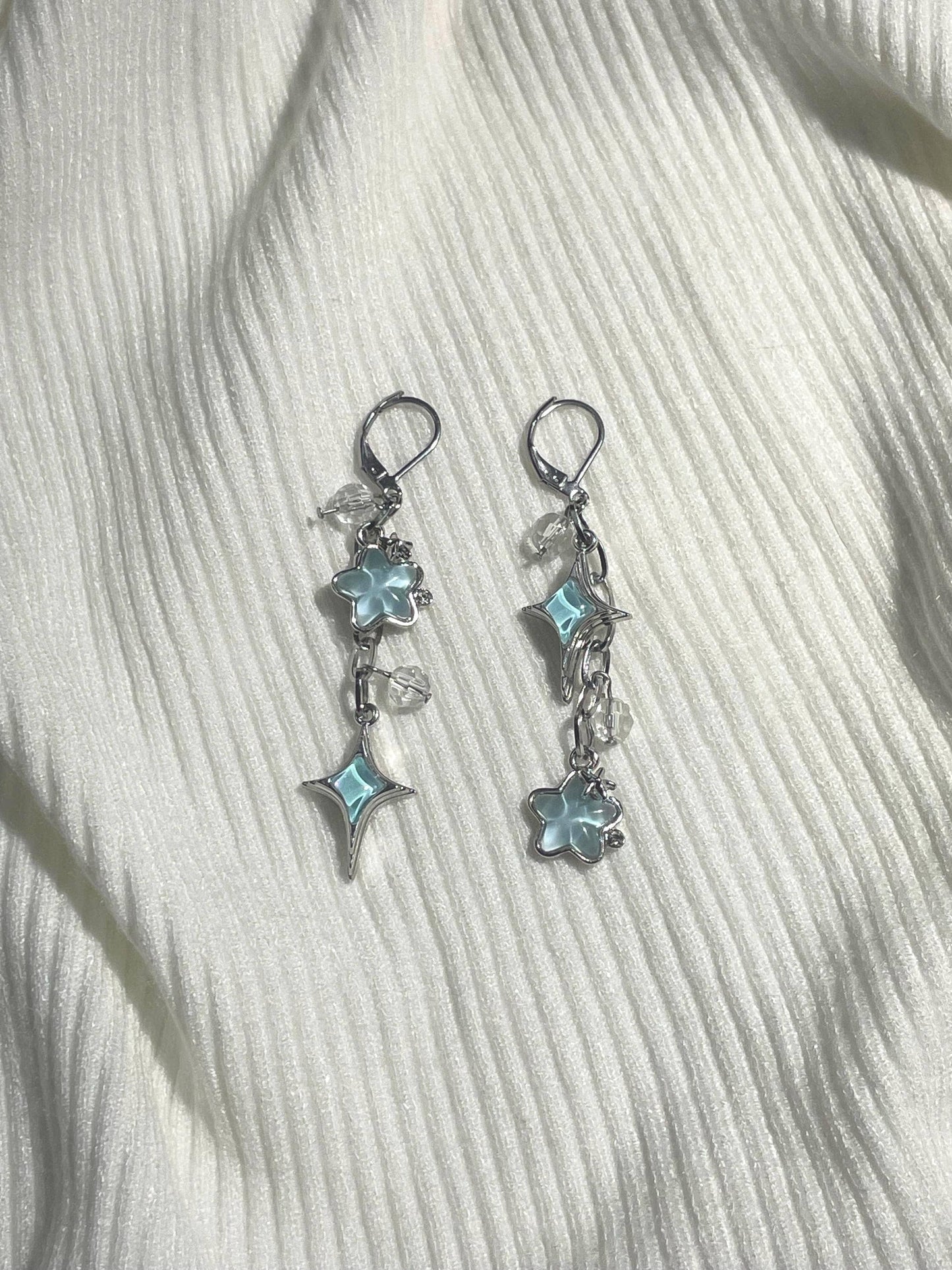 Blue Mismatch Star Earrings | Asymmetrical Y2K Fairycore Jewelry