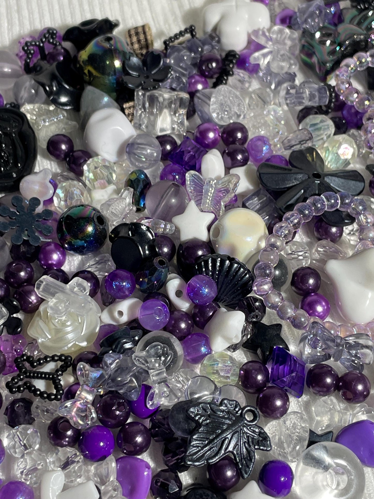 Dark Purple Bead Soup | Y2K Jewelry Making Supplies, Handmade Bead Confetti