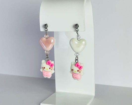 Hello Kitty Mismatch Earrings | Kawaii Fairycore Novelty Jewelry